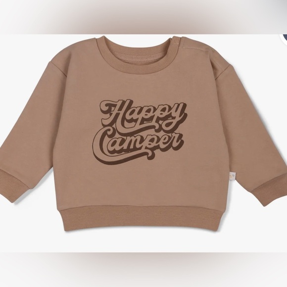 NWT, MakeMake Organics Organic Fleece Sweatshirt - Happy Camper, 18-24 M - Picture 3 of 4